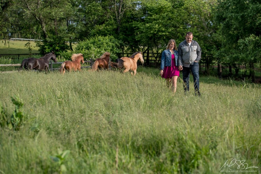 melissa kelly horse farm engagement photos
